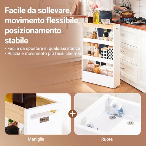 Optimiser les petits espaces : desserte cuisine 15 cm SoBuy blanche - 3