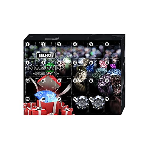 Surakey Calendrier de l'Avent jouet 2021, compte à rebours de Noël 24 jours avec 24 pierres minérales, pierres précieuses, calendrier de Noël jouet, boîte cadeau de Noël pour enfants