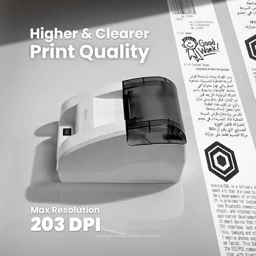 Image of helett HE760 Billing & Invoice Printer | 58mm Bluetooth Thermal Printer | Connect Android only via Bluetooth | No USB Connection | 203 DPI High Resolution (White)