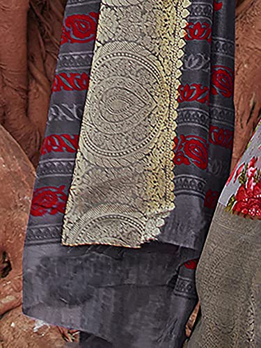 Image of AKHILAM Women's Sungudi Cotton Blend Paisley Printed Jacquard Work & Zari Border Saree With Unstitched Blouse Piece (MEERA17 SR Parent)