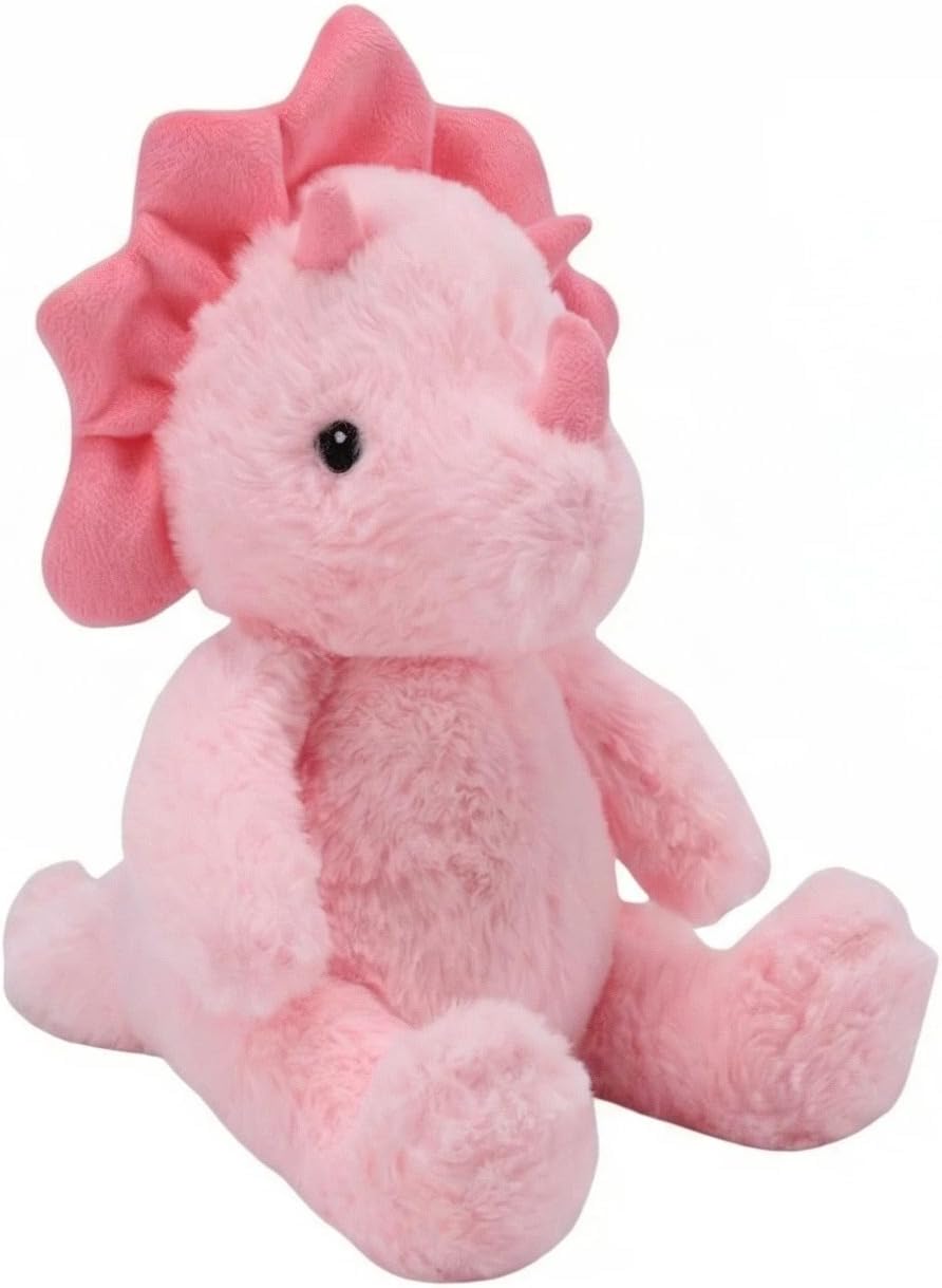 VANLINNY Dinosaur Stuffed Animals, Pink Dinosaurs Toy for Kids 3-5, Cute 9" Triceratops Stuffed Baby Plush, Soft and Comfort to Hug, Ideal Christmas Birthday Gift