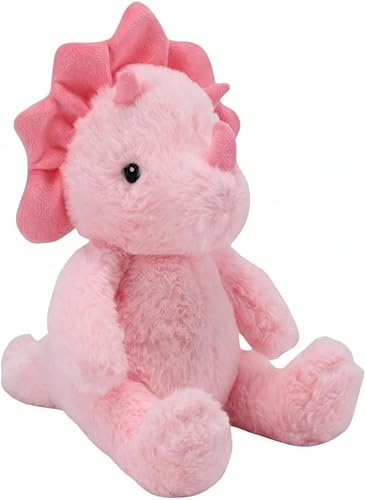 VANLINNY Animales de peluche de dinosaurio, juguete de triceratops de dinosaurio rosa para niños, lindo peluche de dinosaurio de 9 pulgadas, regalo