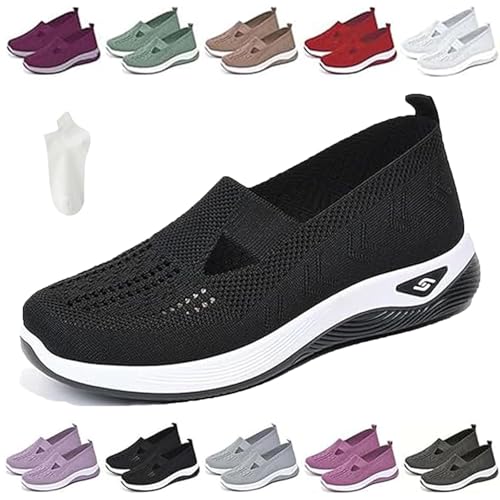 Stanceflex Shoes for Women, Wide Width Breathable Women Walking Comfortable Support Opedic with Arch