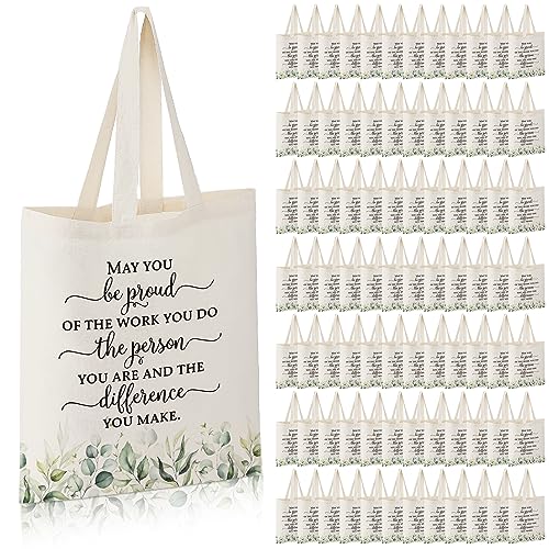Roowest 60 Pcs Inspirational Canvas Tote