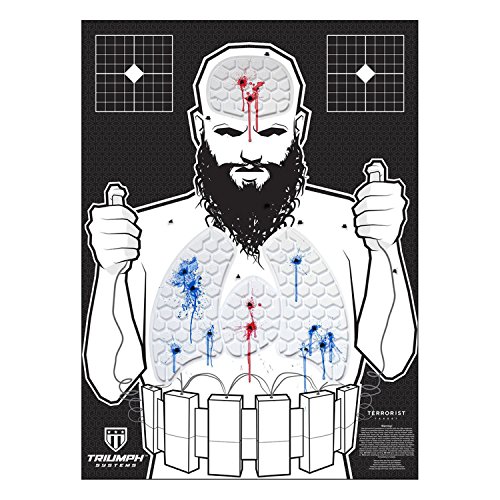 Triumph Systems Threat Down Bomber Silhouette - 3-Pack - Bad Guy Target - Rimfire Target - Bomb Target - Visible Target - Training Target - Outdoor Target
