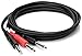 Hosa Technology STP-204 Y Audio Cable - for Audio Device - 13.12 ft - 1 x 6.35mm Male Audio - 2 x 6.35mm Male Audio - Shielding - STP-204