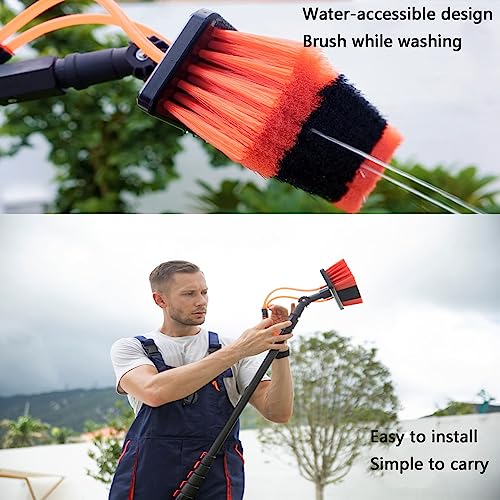 Teles - Kit de limpieza de ventanas - Cepillo de agua ajustable de 3,6 m/11 m para limpieza de paneles solares - Limpieza eficiente y versátil para uso doméstico y comercial