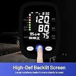 Blood Pressure Monitor Automatic Upper Arm Machine & Accurate Adjustable Digital BP Cuff with Large LCD Backlit Display - 2x99 Memory for Home Use with Large Adjustable Cuff