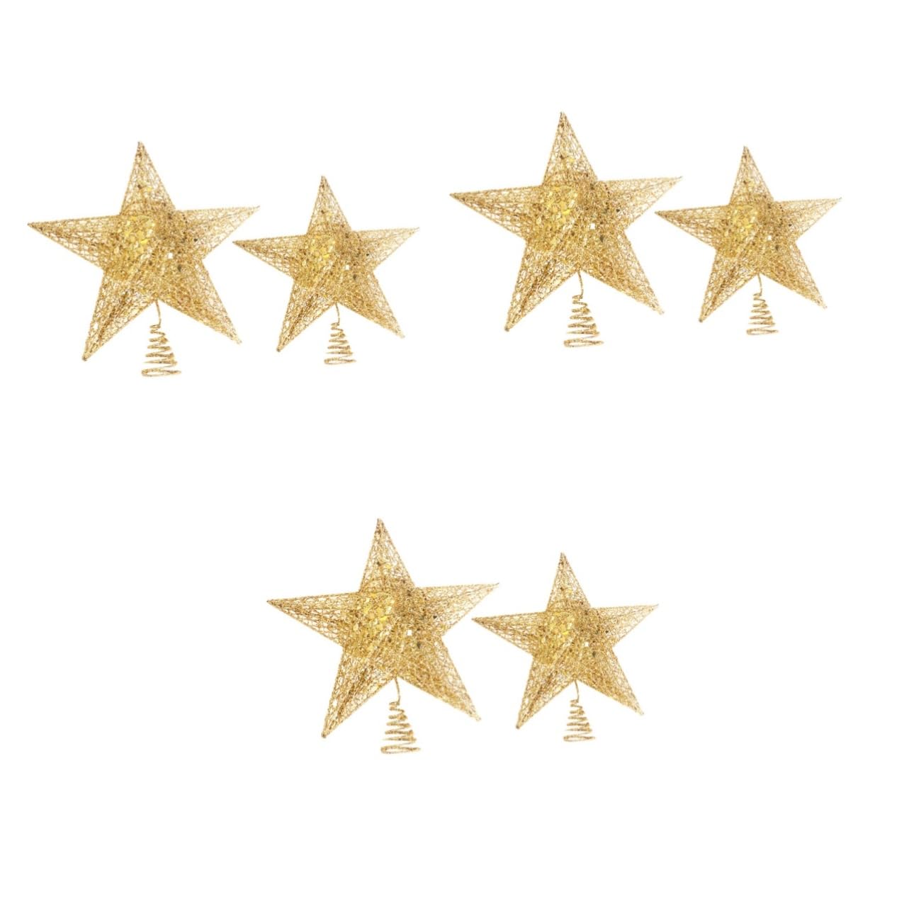 OUNONA 6stücke Weihnachtsbaumspitzen Stern Aus Eisen Glitzernde Goldene Weihnachtsbaumdeko Und Festliche Baumkrone Für Weihnachten Langlebig Und Wiederverwendbar