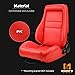 ModifyStreet OBS Styles Universal 1 Pair Classic Plain Red PVC Leather Racing Seats, Reclinable Seats with Sliders, 2PCS Set for Driver and Passenger Side