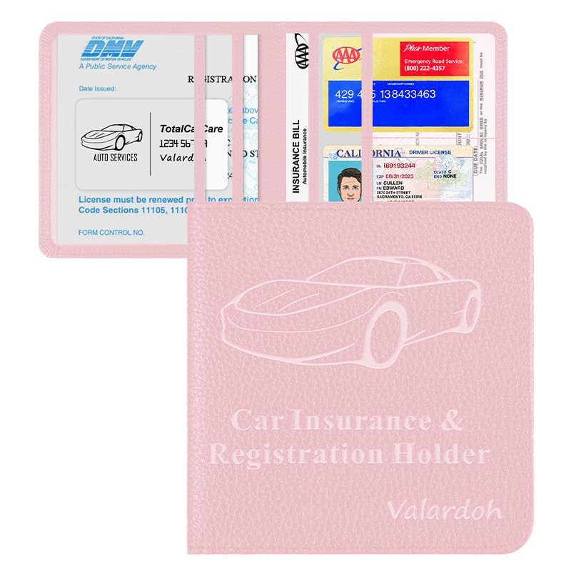 Porta Documentos Para Auto Rosa miniatura 1