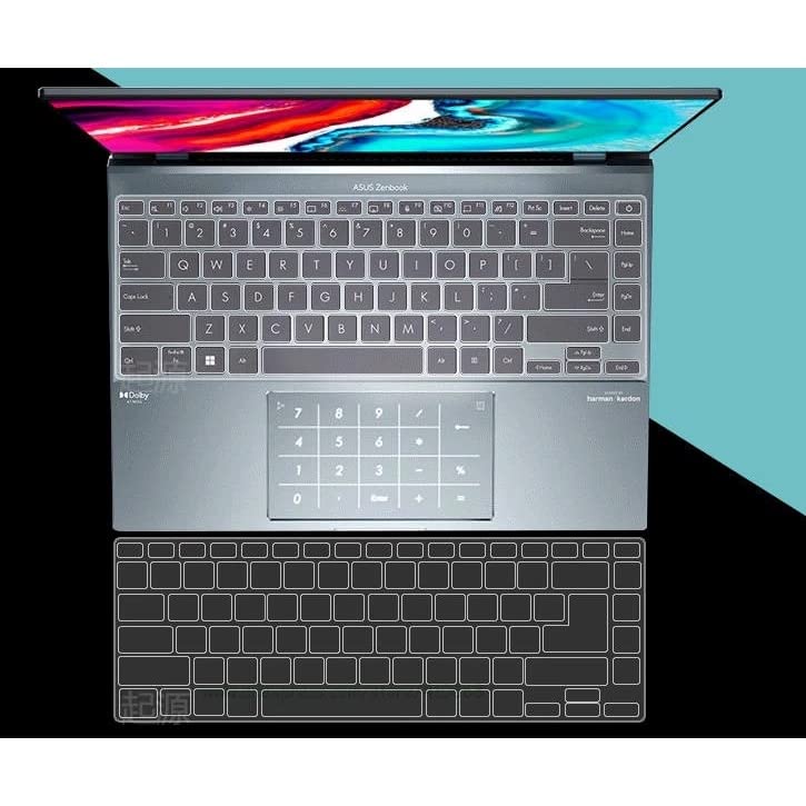 Image of RAYA TPU Keyboard Skin Cover for ASUS Zenbook 14 Flip OLED (UP5401 / UN5401) & Zenbook 14X OLED (UX5401) Laptops (TPU Transparent)
