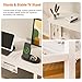 Furologee TV Stand with Power Outlets, Entertainment Center with Open Storage Shelves for TVs up to 55 Inch, TV Media Console Table with Soundbar Shelf for Living Room, Bedroom, White