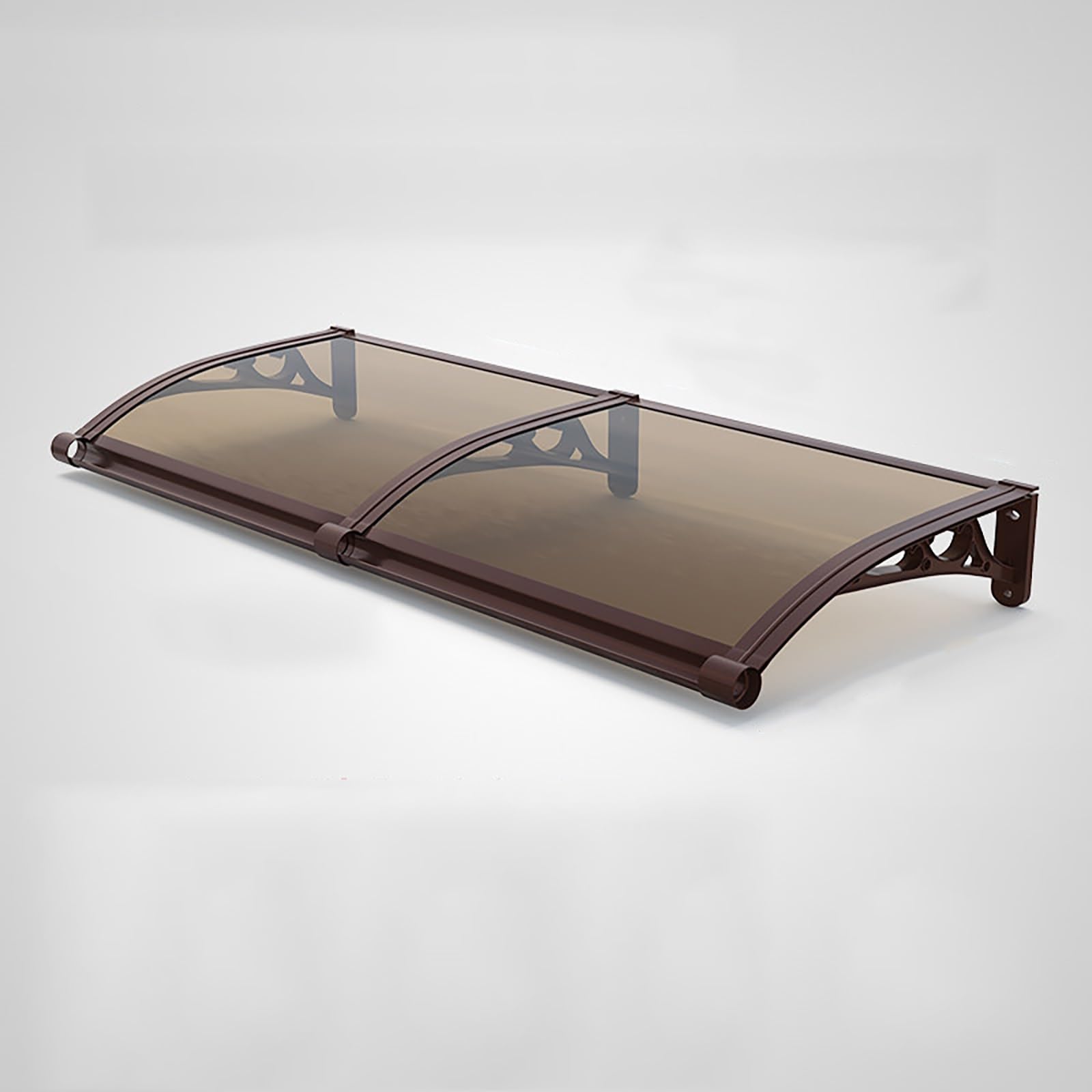Auvent porte d'entrée marron 31.4x62.9in marquise courbe