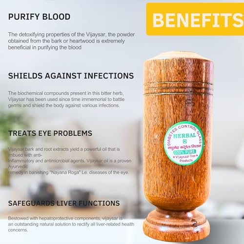 Image of Wooden Vijaysar Wood Tumbler Glass - 90ml Ayurvedic Glass for Blood Circulation, Sugar Control, Natural Health Benefits - Pack of 1