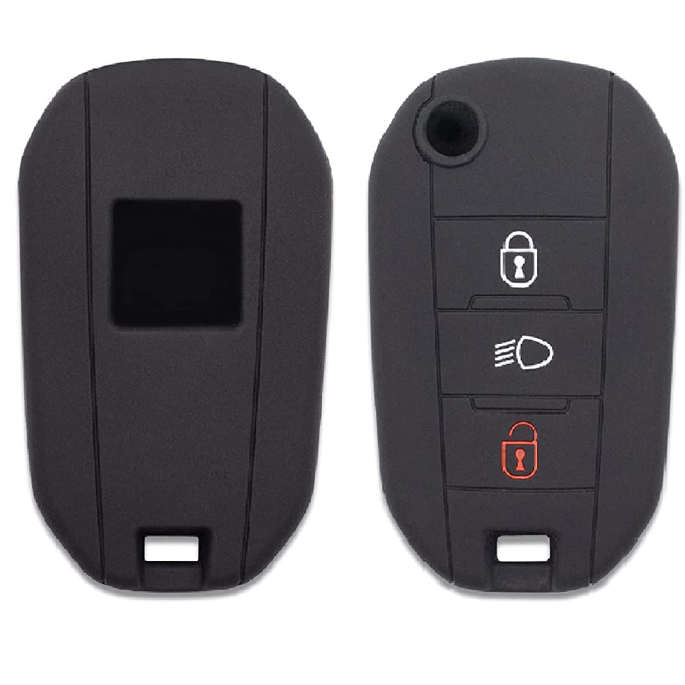 SALPIE Silicone Shell for Remote Control 3 Keys Citroen Cactus C3 C4 C5 C6 C8 C4L DS3 DS4 DS5 Picasso Xsara and Peugeot 208 301 308 408 508 2008 3008 5008 RCZ (See compatibility in photos) (Black) - Image 3