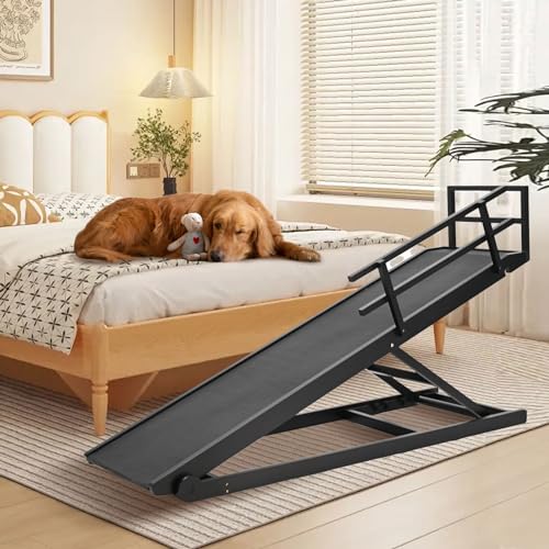 Dog-Ramp-5-Level-Adjustable-Height-Folding-Pet-Ramp-for-High-Bed-Portable-Paw-Ramps-Large-Bed-Ramp-for-Medium-Large-Old-Dogs-Cats-Natural-Wood-Furniture-Quality