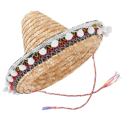 LRXIYODE Cappello Paglia Multifunzionale Messicano con Ampia Falda Colorata per Feste Tema Cinco De Mayo e Party Estivi Outdoor