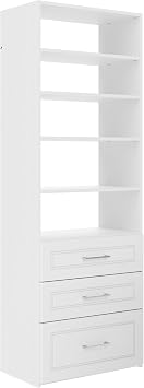 Easy Track Modern Essential 25 in. Width Wood Closet Tower - White