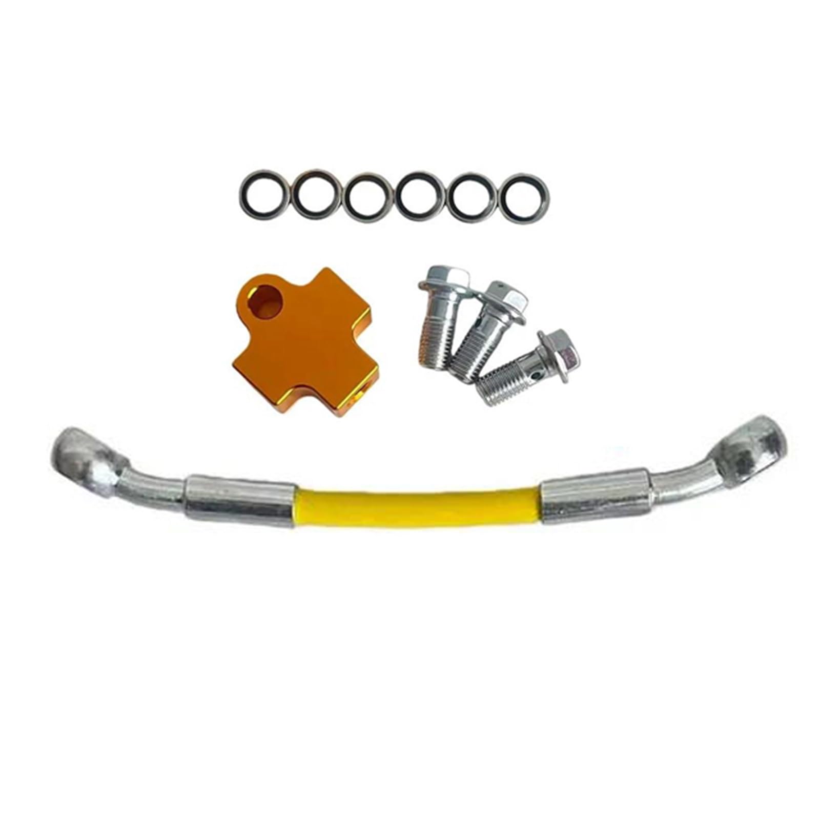 Motorbike Brake Line 10cm-500cm AN3 28°-28° Motorcycle Hydraulic Clutch Brake Hose Fittings 3 Way Adapter Connector Oil Pipe M10X1.25 Accessories(15cm)