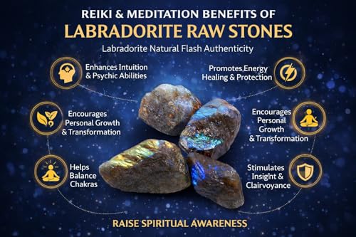 Image of Natural Labradorite Crystal Stone 100 Grams for Reiki Healing, Meditation, Manifestation & Chakra Balancing | Raw Healing Crystal for Spiritual Protection & Home Decor
