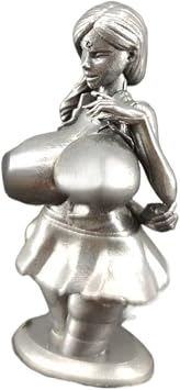 Black Brass Big-Breasted Female Statue Bust,Metal Naked Woman Sculpture Miniatures Body Art Crafts Desktop Ornaments Home Car Decoration Collectible Figurines
