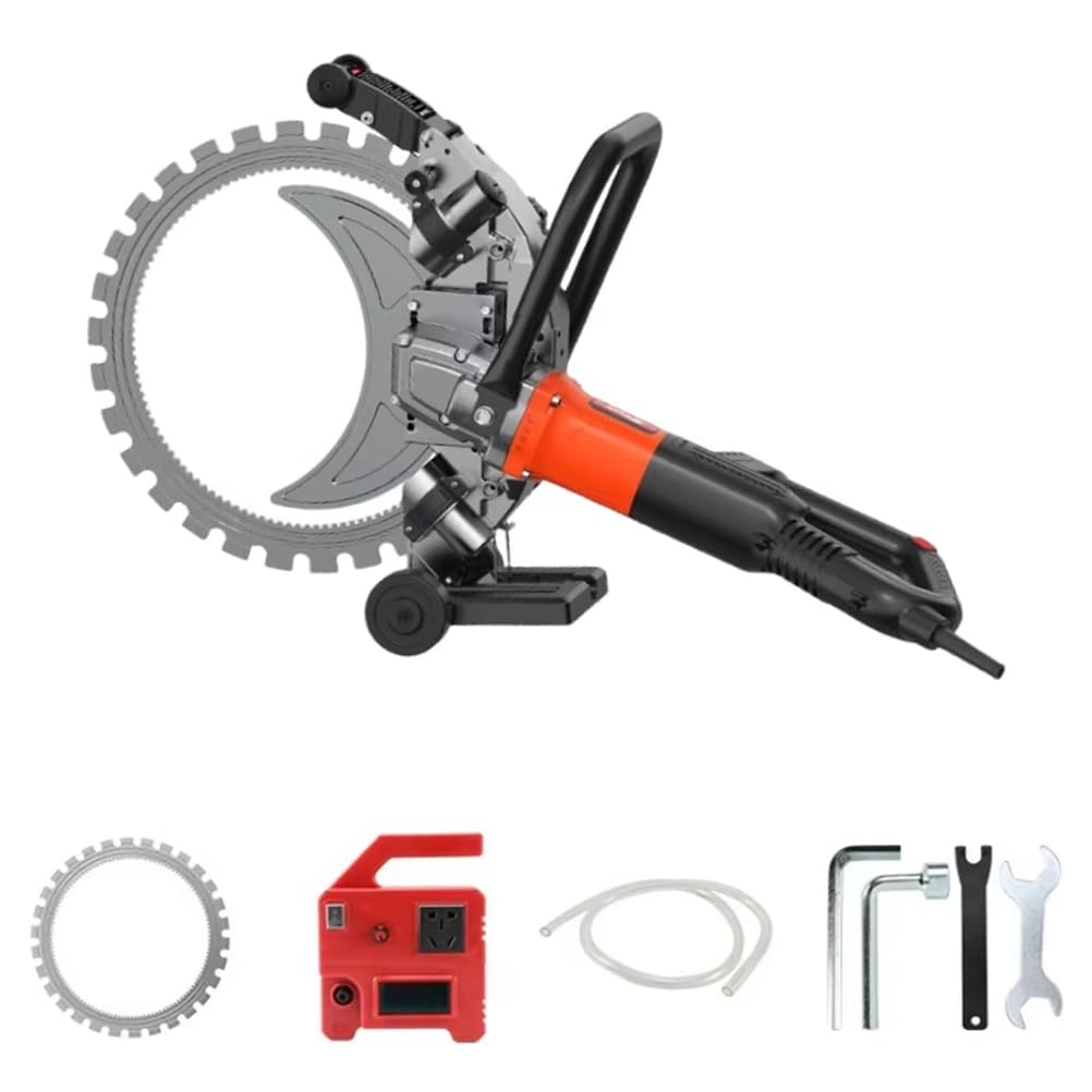 Sega per Taglio Cemento, Sega Circolare brushless da 5000 W, Sega Circolare elettrica con Trasmissione a Ingranaggi, capacità di Taglio di 300 mm per Cemento, Legno e Pietra