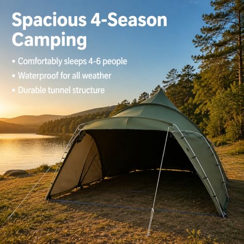 Carpa de campamento piramidal para 4-6 personas miniatura 7