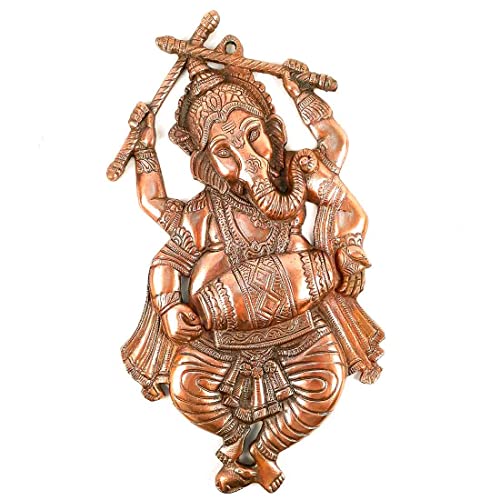 Apka Mart The Online Shop Ganesha Wall Décor | Antique Ganpati Wall Sculpture Metal (18 Inch/Bronze) For Home & Office Decor, Feng Shui, Vastu, Best For Housewarming, Wedding Gifts #TOP28