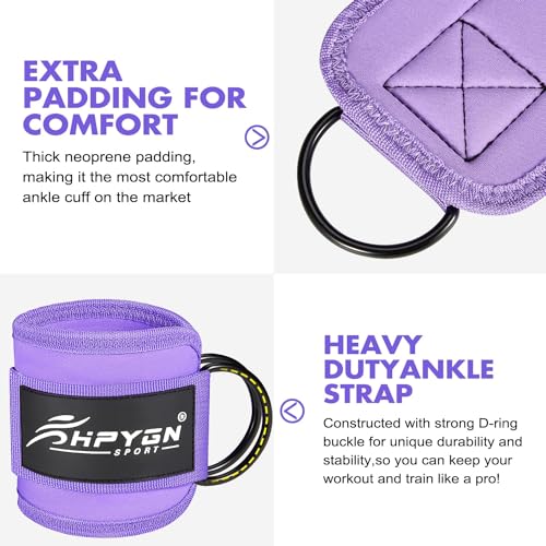Ankle Resistance Bands, Ankle Bands for Working Out with Cuffs, Resistance Bands for Leg Butt Training Workout Equipment for Kickbacks Hip Gluteus Training Exercises, Ankle Strap with Exercise Bands - Image 3