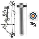 AW Compound Bow Kit 70 Lbs Draw Weight for Adult Professional Hunting Target Practice Arrow Archery Hunting Shooting, Camo