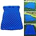 Luzhengyang Ultra Inflatable Double Sleeping Mat | Compact Air Mattress for 2 People | Ergonomic Design | for Camping, Backpacking, Hiking | Portable & | Foot Pump Included - Navy Blue