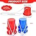 Meooeck 2 Pairs Walking Stilts Balancing Bucket Cup Thickened Plastic Stilts with Adjustable Rope for Kid Balance Coordination Birthday Playground Game Party Favor(Red, Blue)