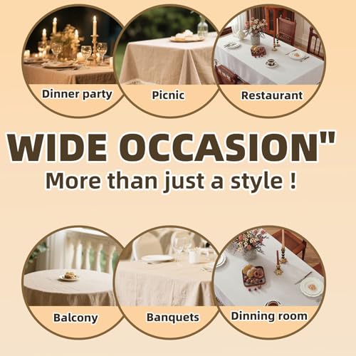 Nappe anti-graisse rectangulaire imperméable beige pour table - 5