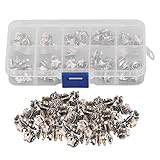 Amdieu Knopfnadeln for Hosen, 150 Stück, Abdeckknöpfe, Knopfnadeln, Hosen, weißer Stern, exquisiter Glanz, Starkes Metall, Kunststoff, Frauen, Hemdknöpfe for Nähen, Basteln, DIY, kein Nähen perfekt