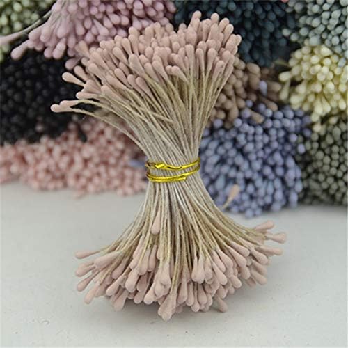 3600pcs 1mm Matte Double Heads Mini Flower Stamen Pistil Wedding Decoration DIY Fake Christmas Scrapbook Accessories (Color : Light Pink)