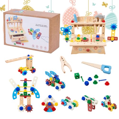 Spielwerkzeug Für Kleinkinder | Kinder Werkzeugkoffer Mit Muttern Und Schrauben | Interaktives Lernspielzeug für Kinder und Vorschulkinder für Urlaub Geburtstag Reise Klassenzimmer Spielzimmer Innen u