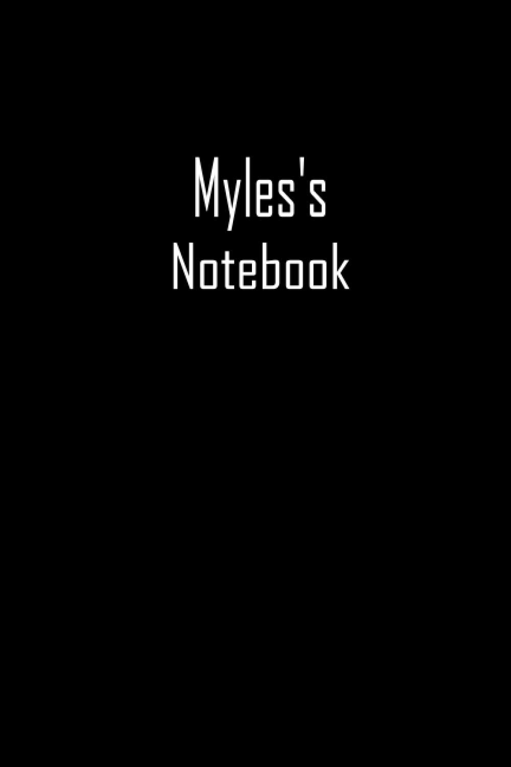 Myles's Notebook: A Black Notebook, Customized Journal 100 pages 6*9 inches , Lined journal notebook, Matte cover, college ruled journal, perfect for students and for office