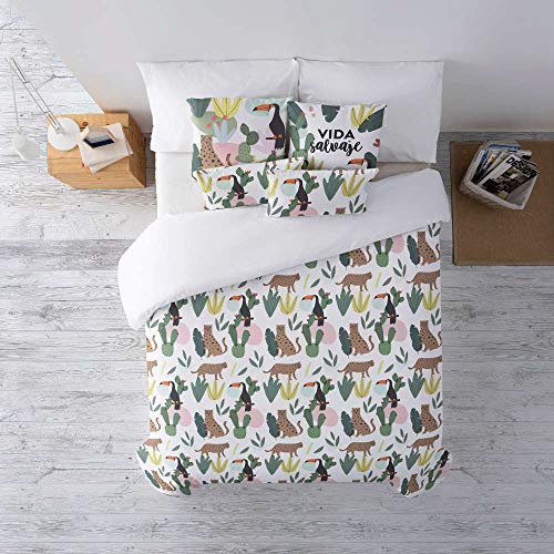 Housse de couette en coton RIPSHOP anti-transpiration lit 135/140 léopard