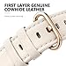 SWEES Leather Band Compatible for iWatch 38mm 40mm, Genuine Leather Replacement Strap Rose Gold Buckle Compatible iWatch Series 6 5 4 3 2 1 Sports & Edition Women And Men, Ivory White