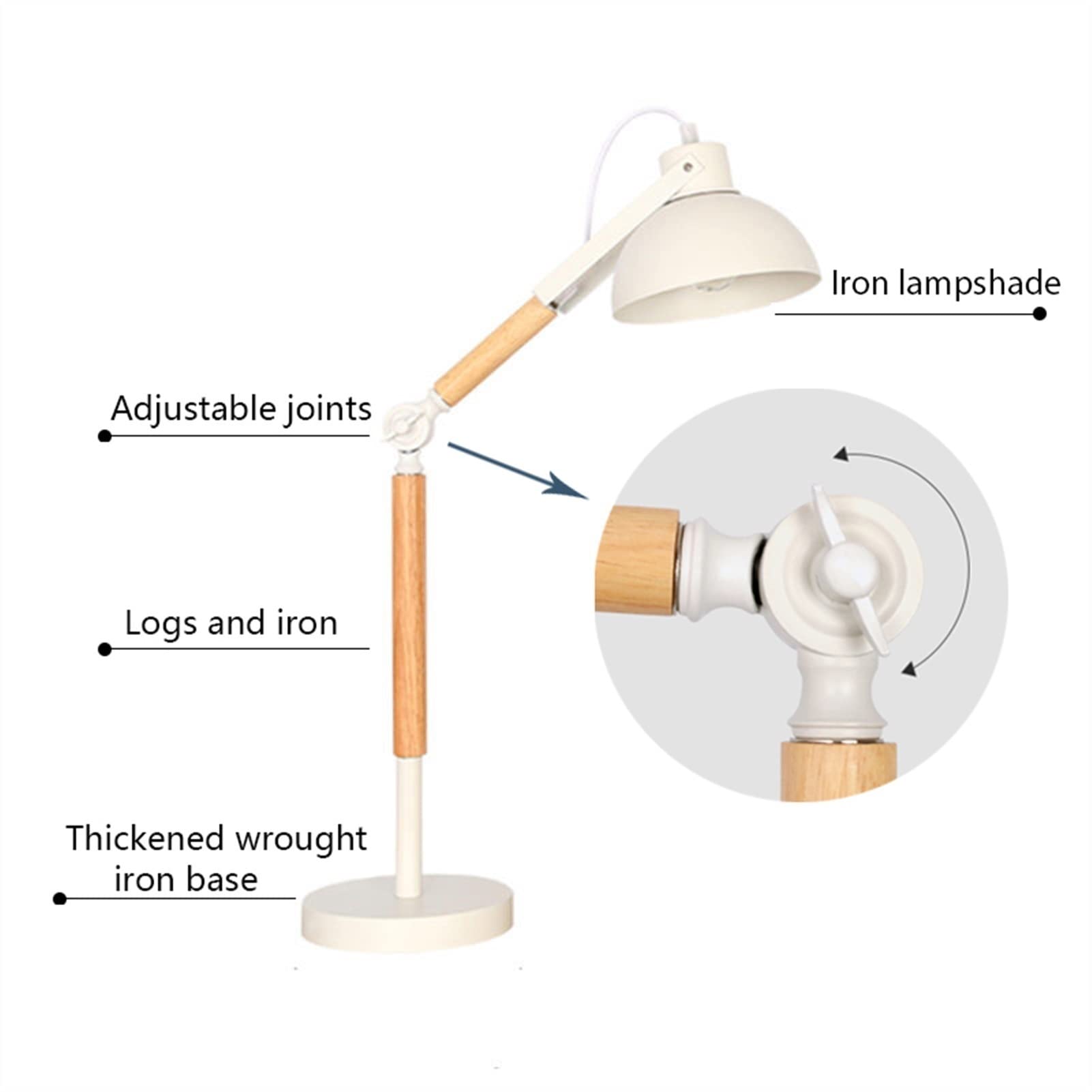 Lámpara Mesilla/Lámpara Escritorio Lámpara de mesa Dormitorio Creativo Simple Moderno Madera Plegable Ajustable Estudio Dormitorio Escritorio Mesita de noche Lámpara de ojo de lectura Lámpara de Mesa/