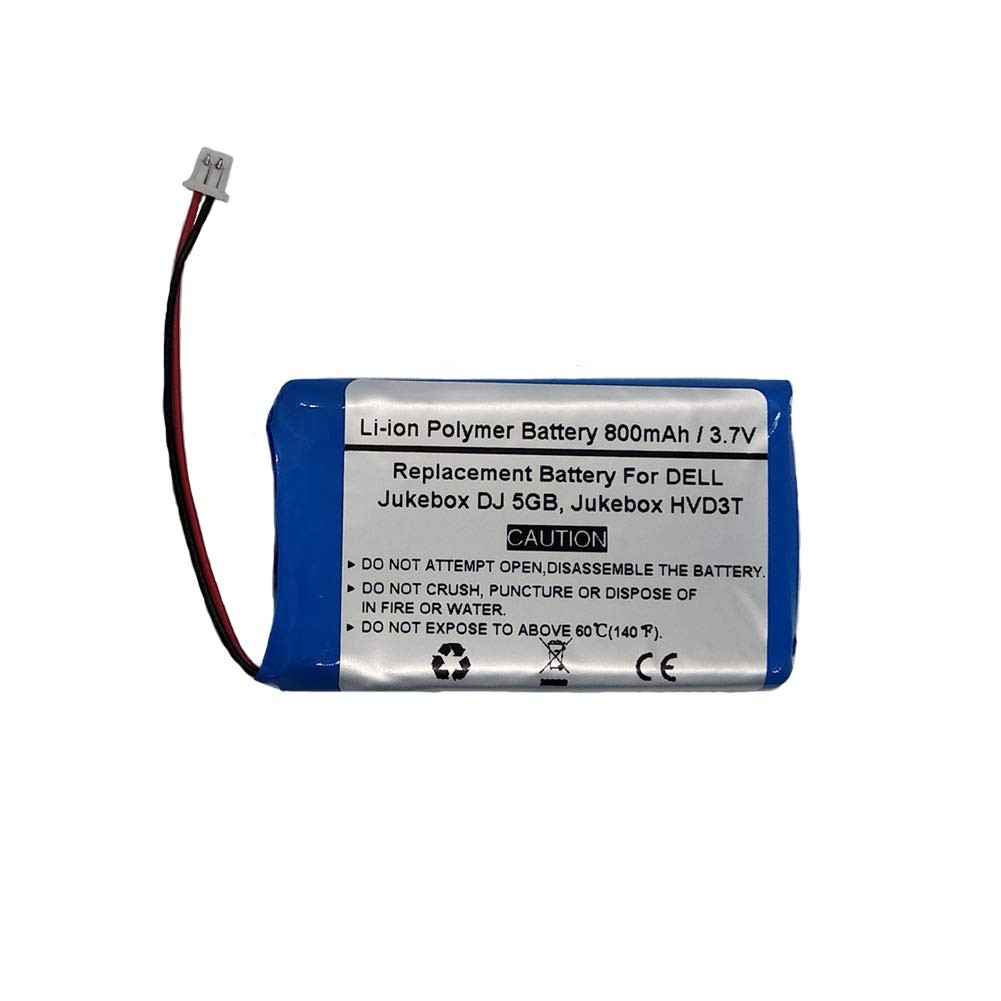Starnovo 800mAh 3.7V Replacement Battery for DELL Jukebox DJ 5GB, Jukebox HVD3T, DELL 443A5Y01EHA4, BA20203R60700