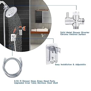 Dog Shower Attachment Water Hose Nozzle Sprayer Set with Metal 3way Shower Diverter  66 Ft Long Hose for Bathroom Shower Arm Easy Indoor Outdoor Pet Pup Dog Washer Hose Attachment  Cucciolini Doodles Dog shower attachment water hose nozzle sprayer set with metal 3 way shower diverter  6 6 ft long hose for bathroom shower arm easy indoor outdoor pet pup dog washer hose attachment   cucciolini doodles