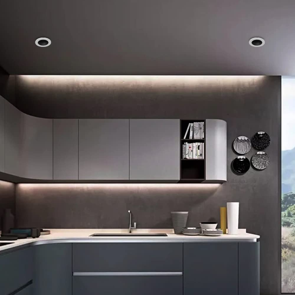 Jadssox Foco empotrable LED 4 Piezas Focos empotrables de Techo Iluminación de Punto de Acento Plano Interior, IP65 Focos de Techo Impermeables para baño Dormitorio Sala de Estar Sala de exposiciones