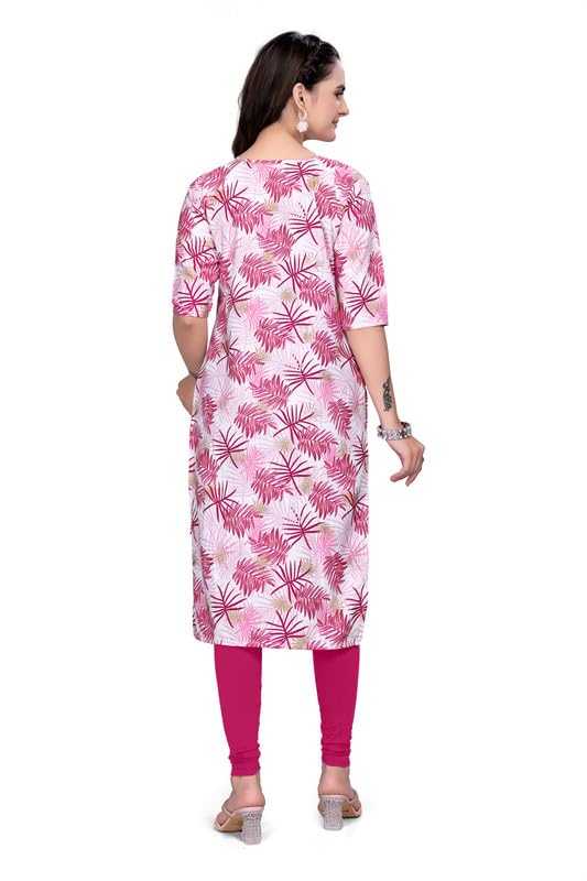 Image of Women's Floral Printed Crepe Knee-Length Kurti Vinod Parent 124