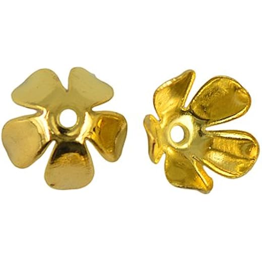 3D Alloy Golden Flower Spacer Beads 8 mm Pack of 50