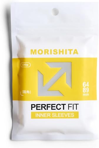 Morishita 100 Pack Clear Rounded Corners Trading Card Sleeves, Premium Protectiv