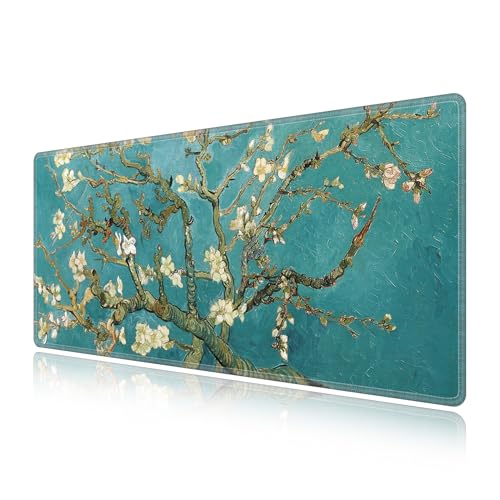Tapis de souris grand format antidérapant pour bureau de télétravail teinte abricot
