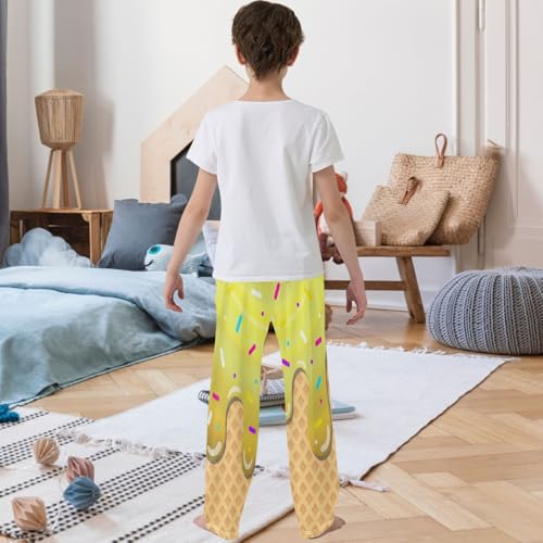 Boy's Pants Olive Ice Cream Jogger Pants Elastic Waist Long Bottoms Trousers with Pockets 6-14 Years3