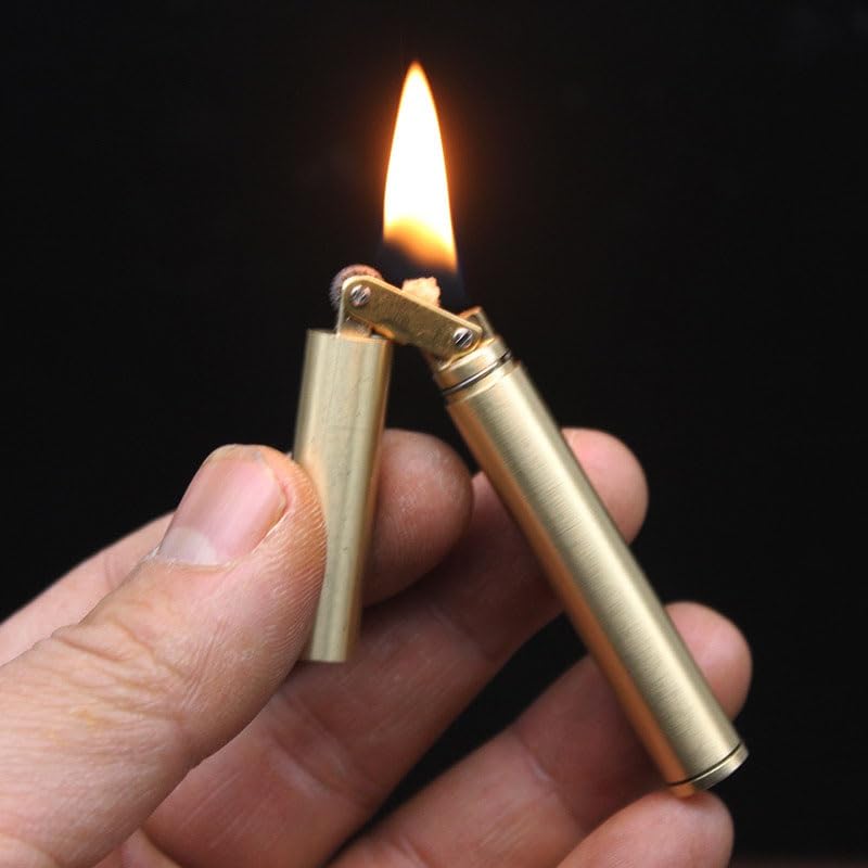 Encendedor Retro Nunchaku de Latón Kerosene Oro miniatura 2
